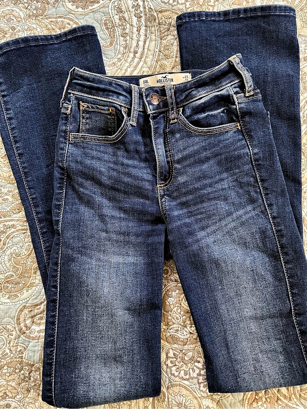Hollister Curvy Mid-Rise Boot Jeans Blue Waist 23 Long